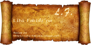 Lihi Fabiána névjegykártya